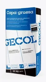 Mortero adhesivo, GECOL Capa gruesa. Blanco. Saco 25 kg